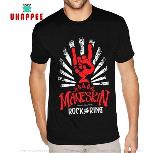 Black Maneskin Best Rock Am Ring Tshirt Mens 6XL Short Sleeve Cotton Black Crew T Shirts