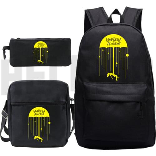 Mochila Galaxy Backpack The Umbrella Academy Backpack Men Plecak Anime Zipper Bag Pack Shoulder Bookbag Pencil Bag 3 PCS/set