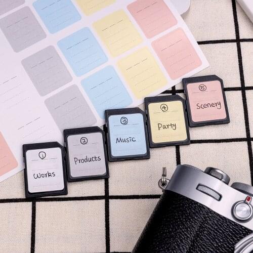 120 Pcs Memory Card Label Stickers for SD SDHC SDXC XQD CFexpress Type-B Card 0.79x0.98 Inch Camera Flash Card Label Stick-On