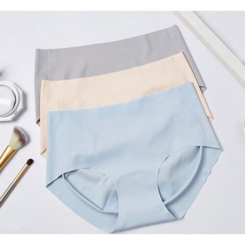 New ice silk traceless underwear anti hip underpanties silk crotch antibacterial peach hip one piece briefs