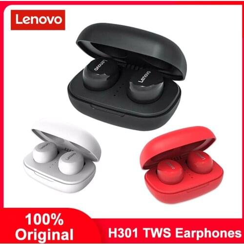 Original Lenovo H301 TWS Bluetooth Earphones Wireless Sport Headphones Noise Reduction HiFi Bass Stereo Earbuds With Mic Gifts