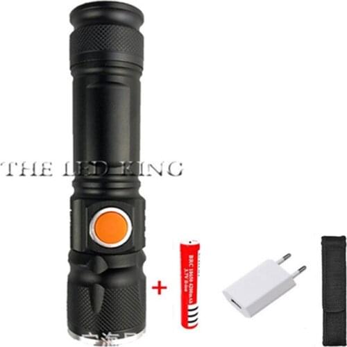 Handy Powerful T6 6000LM LED Flashlight Rechargeable Torch Flash Light Bike Pocket LED Zoomable Lamp For Hunting USB Charging