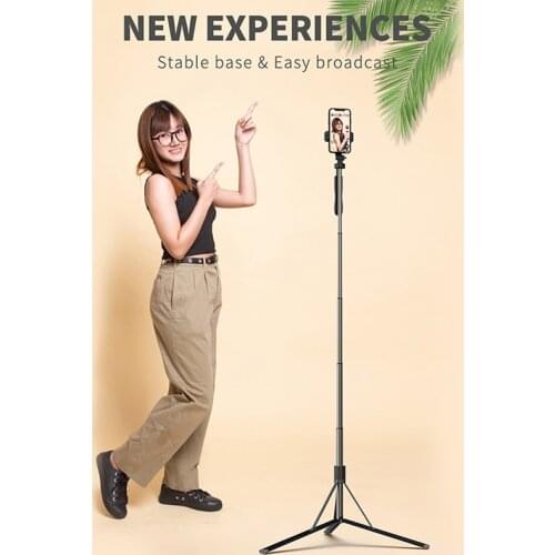 L05 Wireless Bluetooth Selfie Stick Handheld Remote Shutter 1.6M Tripod With 8inch Photography Light for huawei xiaomi Android