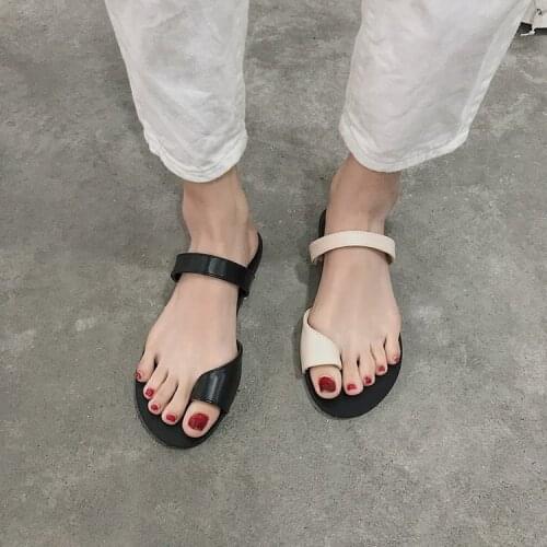 Set Toe Cool Slippers Spring 2021 New Net Red Tide Slippers Women Wear Simple Leisure Lazy Flat Slippers