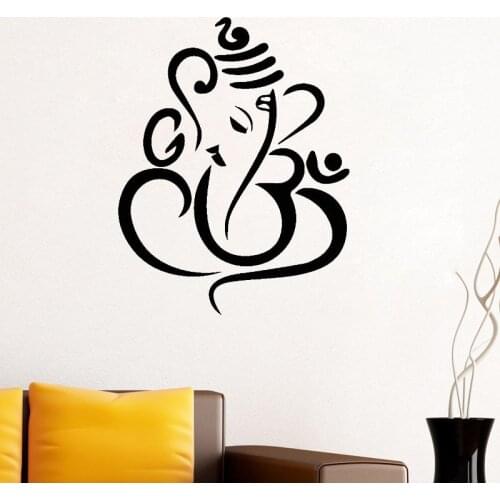Ganesha Elephant Wall Decal God Elephant Hinduism Bedroom Living Room Wall Stickers Removable Vinyl Art Murals Decoration