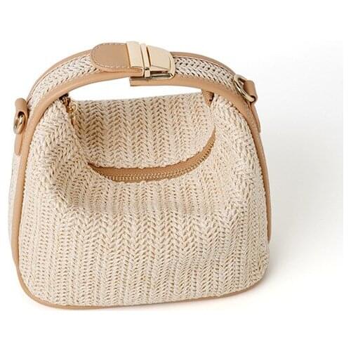 Womens Summer New Fashion Elegant Solid Mesh All-match Hand-woven Bags Hand Bag Shoulder Bag Crossbody Bag Office Daily