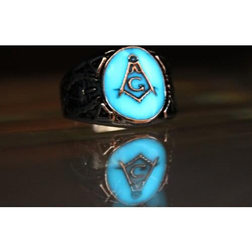 New glow ring Free and Accepted Masons Ring men women Glowing Ring Luminous freemason rings gift Glow In The Dark Jewelry