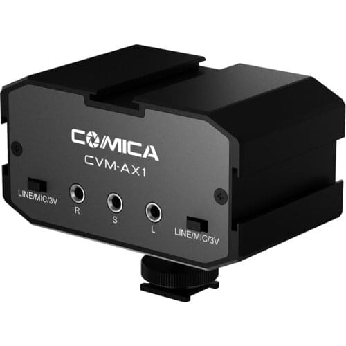 Comica AX1 Universal Microphone Audio Adapter Mixer Preamplifier with Stereo& Dual Mono inputs 3.5mm Dual-Groups Audio Mixer