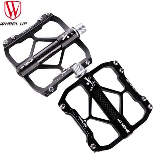 S08 Aluminium Alloy Carbon Tube Bike Pedals Mountain Road Bike Pedals Cycling Pedals CNC 3 Bearings Cycling Pedals WHEEL UP