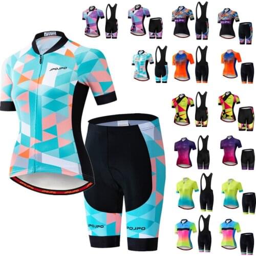 Cycling Jersey Shorts Set Suit Womens Bicycle Tops Mountain Bike Wear MTB Sportswear Biking Racing Clothes For Female JP2014