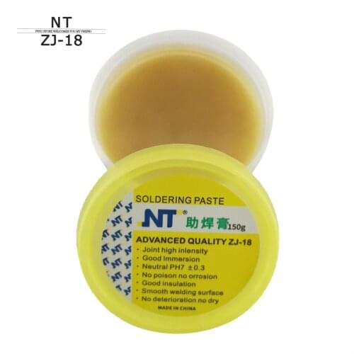 Solder Flux Soldering Paste NT ZJ-18 150g Yellow paste Advance Quality Solder Flux Soldering Paste High Intensity Free Rosin