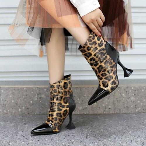 2021 Color Matching Lady Mid Calf Boots Microfiber Slip On Winter Plus Size Women‘s Shoe Super High Heel Spring Autumn Boots