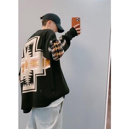 Winter Cardigan MenS Warm Fashion Casual Knitted Sweater Jacket Asian Streetwear Loose Knitting Sweaters Mens Clothes KK3316