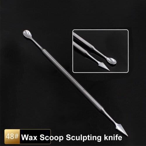 1pc Dental Wax Scoop Carving knife Spatula Wax Carver Mixing Knife Stainless Steel Sculpting knife Instrument Tool 48# 47# 46