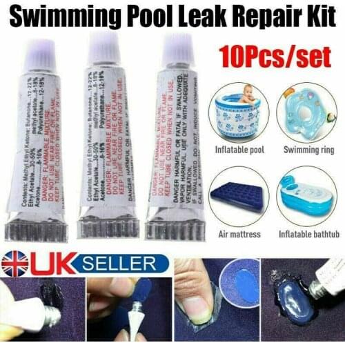 10Pcs PVC Adhesive Repair Glue with 20pcs clear Patch Inflatable Boat Puncture Repair Patch Glue Repair Kit Kayak Swimming Pool