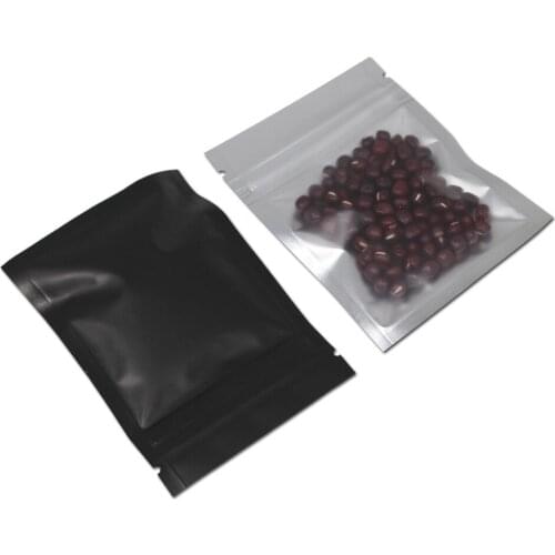 100pcs/Lot Zip Lock Plastic Bags for Food Coffee Powder Packaging Mylar Aluminum Foil Front Clear Zipper Reusable Sample Pouches