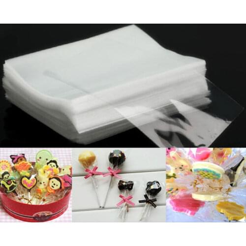 100pc Cello Clear Transparent Sweet Lollipop Cake Pop Favor Party Wedding Birthday Decor Treat Candy Packing Bags Cellophane