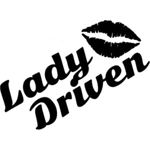 15.2CM*11.1CM Lady Driven Decal Drift Stance Racing Reflective Car Stickers Motorcycle Decorating Styling Black Sliver C8-0825