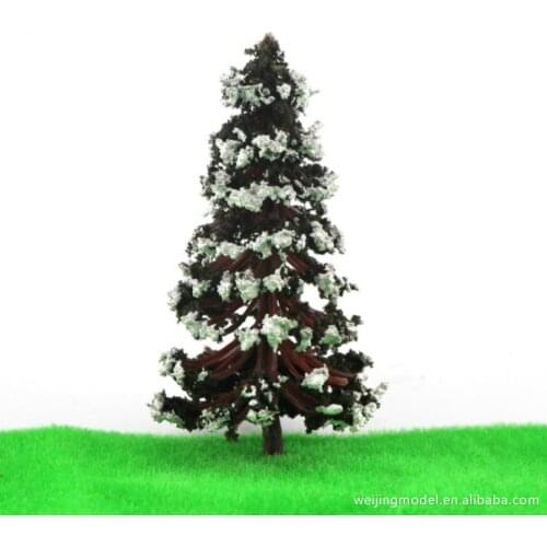 15pcs/lot Architecture N Scale Model Green White Snow Pine In 8cm For Ho Train Layout And Kits Toy Chirstmas Tree