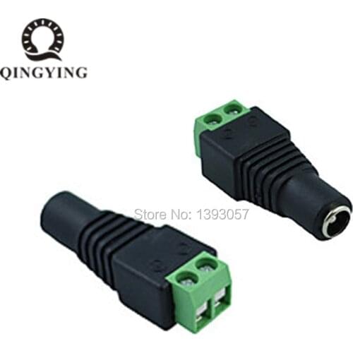 10pcs Female DC Power Plug Adapter 5.5mm x 2.1mm for 5050 3528 5060 Single Color LED Strip and CCTV Cameras
