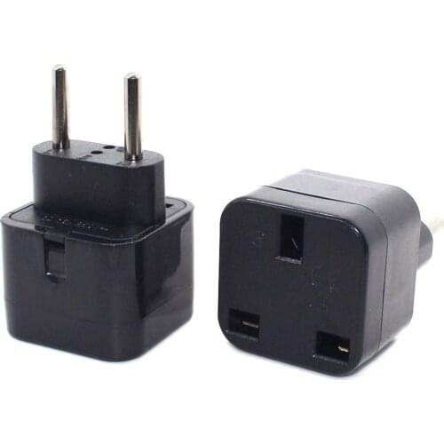 UK 3 Prong to EU 2 Round pin Power Plug Travel Adapter Singapore Phone Charging Socket AC Conversion adaptor For Russia European