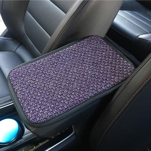 Car Armrest Mats Auto Interior Accessories Protector Cover Pad Anti-Scratch Flax Auto Decorations