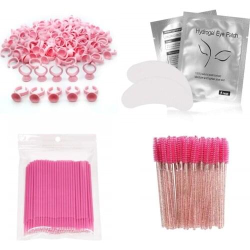 Glitter Mascara Wands Mini Eyelash Custom Crystal Rhinestone Lash Brush Glue Rings Eyelash Extension Swab Cleaning Tools