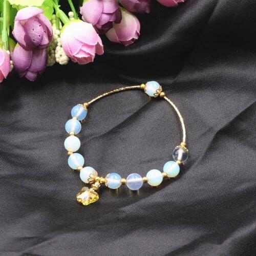 Elegant Handmade Wrap Bracelet Opal Crystal Stone Yoga Chakra Bracelets Bangle for Women Girl Wristband Jewelry Gifts 7.5" B324