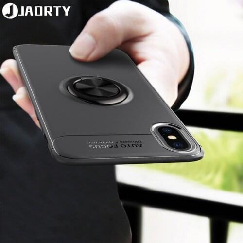 For iPhone X Xr Case Magnetic Ring Holder Case Cover For Apple iPhone Xs Max Soft Silicone TPU Back Cover