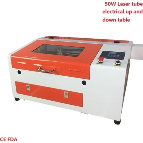 50w electrical up and down table M2 system China famous laser tube laser engraver cutter for rubber stamp wood acrylic plywood