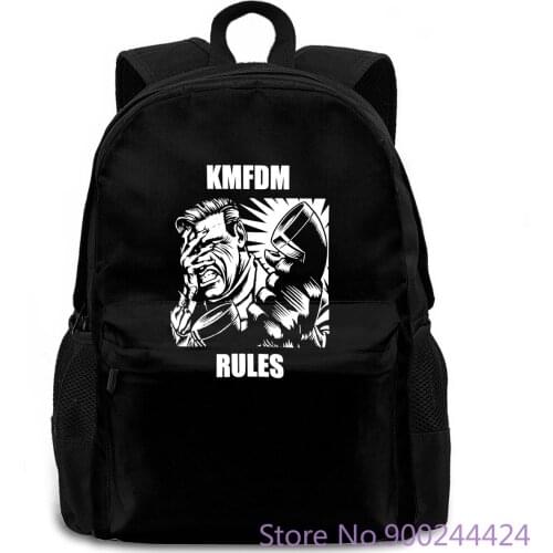KMFDM Rules Black Loose Mens Sunlight Cute Tatoo Lover women men backpack laptop travel school adult student