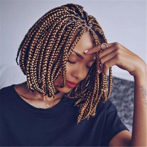 Short Box Braids Hair 12" Black Box Braids Crochet Hair Extensions Cute Synthetic Braiding Hair For Daily Party