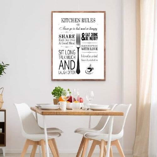 Kitchen Rules Sign Canvas Art Poster Prints Kitchen Wall Art Decor Modern Minimalism Art Painting Wall Picture Home Decoration