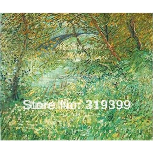 Linen Canvas Oil Painting reproduction, Banks of the Seine with the Pont de Clichy in the Spring by vincent van gogh,handmade