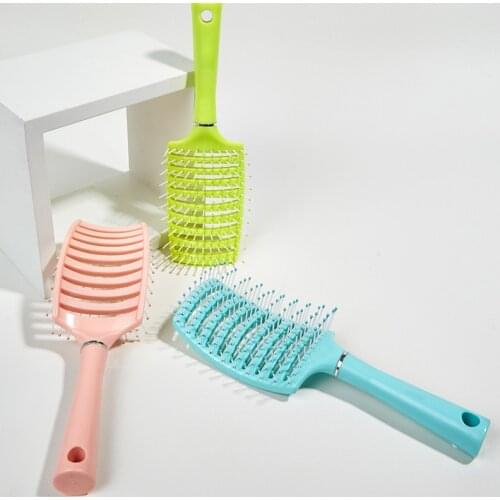 Girls Hair Scalp Massage Comb Hairbrush Bristle Nylon Women Wet Curly Detangle Hair Brush for Salon Hairdressing Styling Tools