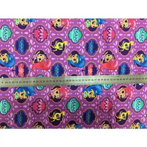 Cartoon Shimmer and Shine Season 100% Cotton Sewing Fabric DIY Handmade Material Hometextile Patchwork For Bag 105*100cm