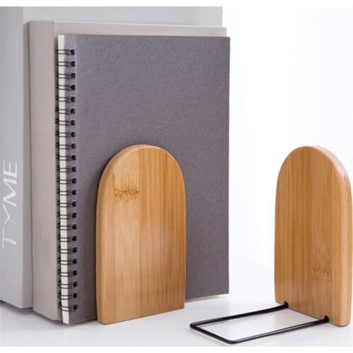 Nature Bamboo Bookends Desktop Book Shelf Newapaper Magzines Organizer Office Home Storage Stand Holder Shelf Bookrack
