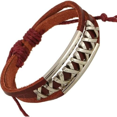 NEW alloy Bracelets Vintage Bracelet Charm Genuine Leather Bracelets Men Bracelets Women Best Friends Jewelry Girls Boys Gifts