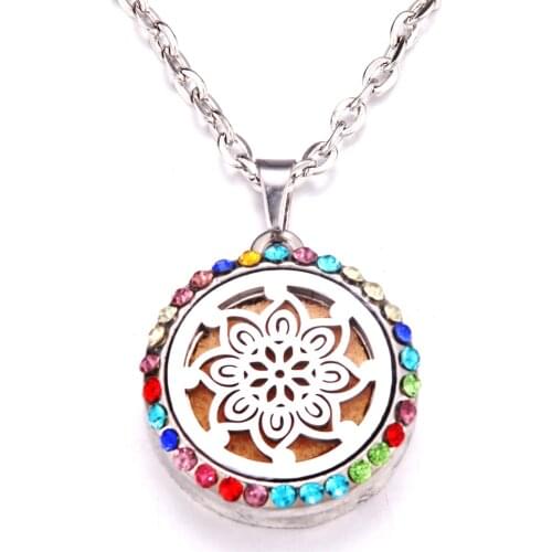 Colorful zircon windmill Essential Oil Aroma Diffuser Necklace Owl cat cute animal series Perfume Lockets Pendant Necklace