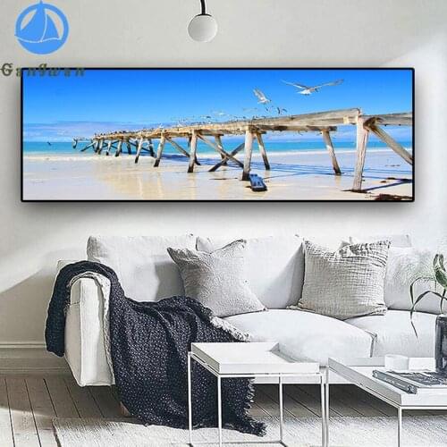 Nature Ocean Sea Waves Seabird 5D DIY Diamond Painting Set Diamond Mosaic full diamond Embroidery Sky Clouds Panorama Landscape