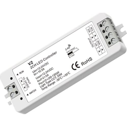 20PCS 2CH*5A 12-24VDC CV Controller V2 dimmer single color /color temperature 2 in 1 Constant Pressure MINI Controller V2