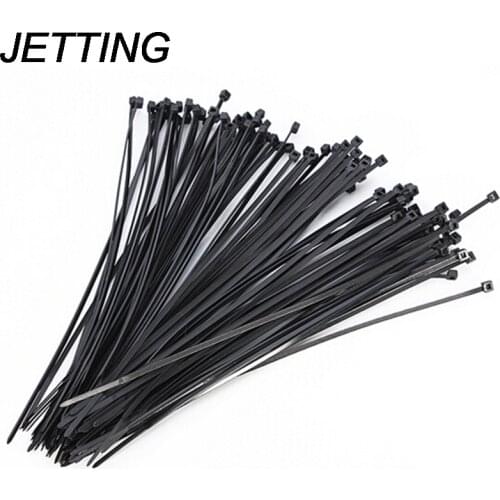 100Pcs/pack 2.5*100mm Black Color Factory Standard Self-locking Plastic Nylon Cable Ties Wire Zip Tie High Quality