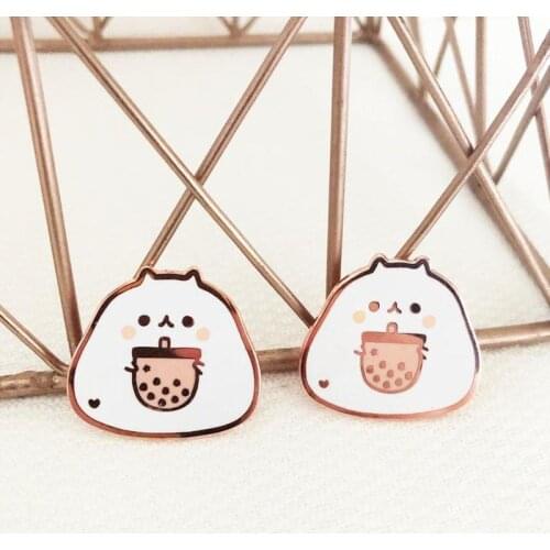 Cute Boba Enamel Pin Lapel Pins Badge Brooch Jewelry Accessory Gifts 2021 (In Stock)