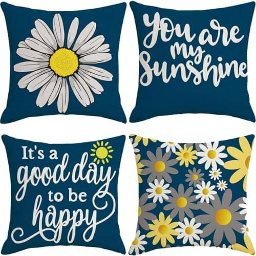 Blue Flowers Cushion Covers Pillowcase Home Decorative Sofa Cushions Bed Throw Pillow Cover Home Decoration Pillow Case 45*45cm
