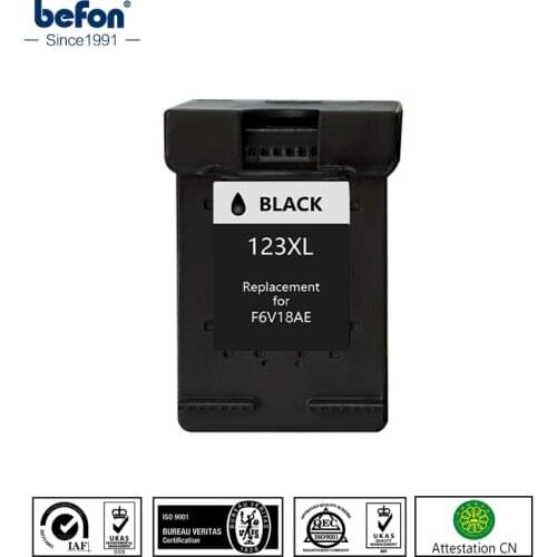 Befon Compatible 123XL Black Ink Cartridge Replacement for HP 123 XL for Deskjet 1110 2130 2132 2133 2134 3630 3632 3637 4513