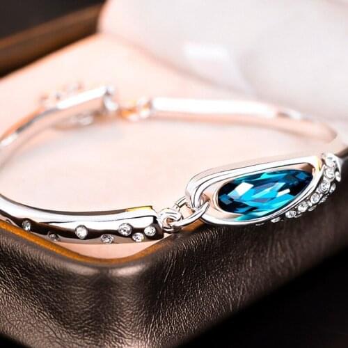 Glass Shoe Bracelet Silver Plated Austrian Crystal Bracelet Diamond Korean Fashion Jewelry Fashion