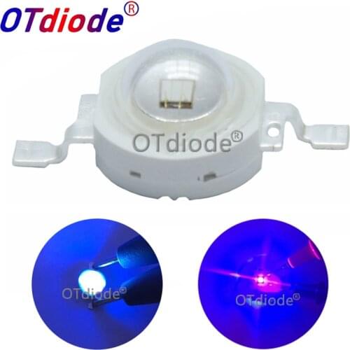 50-100PCS 3W UV High Power LED Light Beads Ultra Violet Purple LED Chip 360nm 365nm 370nm 380nm 390nm 395nm 400nm 405nm 430nm Di