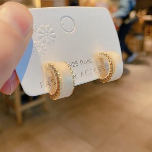 High-end geometric C-shaped earrings 2021 new trend fashion temperament retro Hong Kong style earrings Women Jewelry Earrring