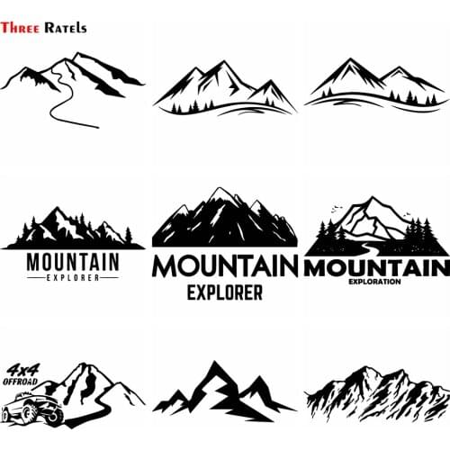 Three Ratels FD523 Funny Mountain Car Sticker Rearview Mirror Auto Body Styling Decals Car Wrap