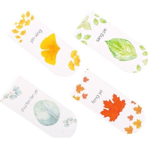 1PC Fresh Plant Magnet Bookmark Ginkgo, Mulberry, Maple Paper Clip Magnetic Page Markers Readers School Office Supply